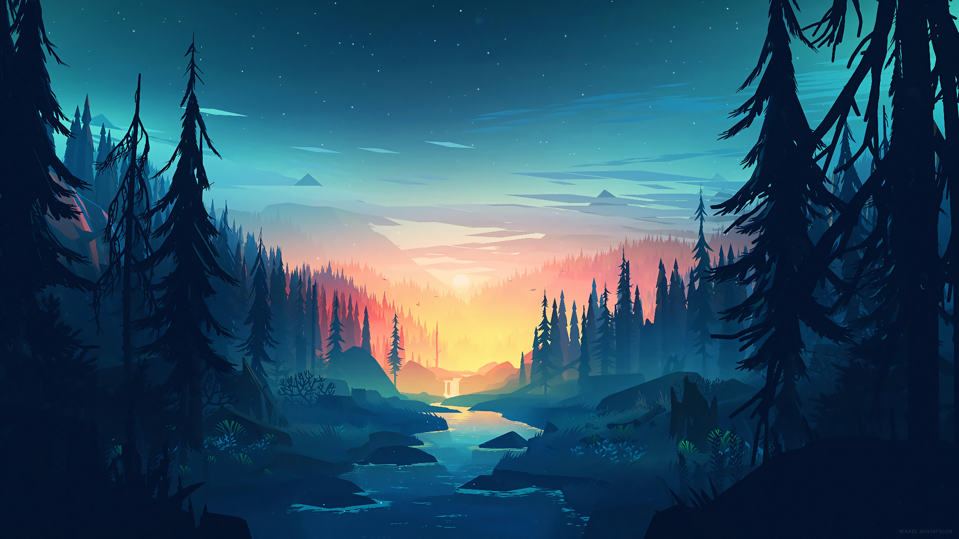 Spritearc - Image Pixel art wallpaper of the sky.